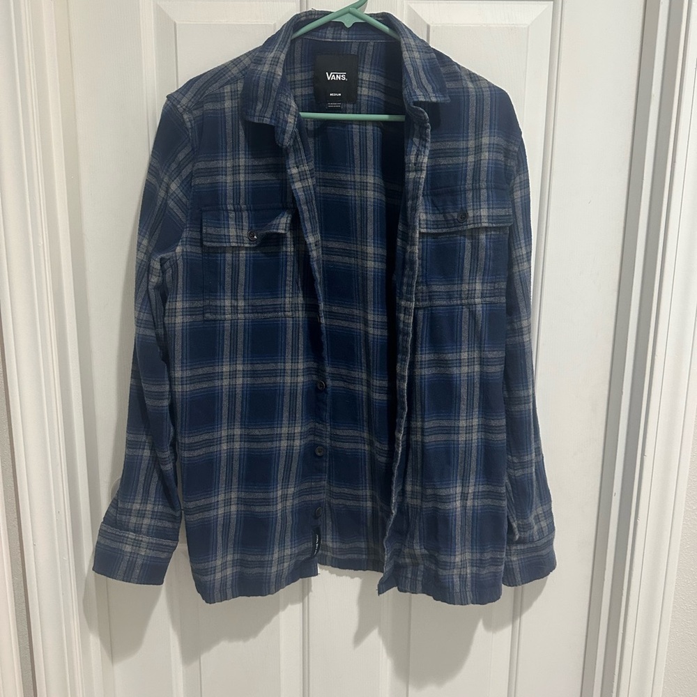 Vans Navy and Gray Flannel Shirt